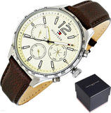 Tommy Hilfiger Gavin Chronograph White Dial Brown Leather Strap Watch for Men - 1791467 Buy Now By Tommy Hilfiger