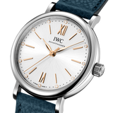 IWC Portofino Automatic Silver Dial Blue Leather Strap Watch for Women - IW357411 Buy Now By IWC