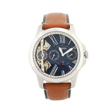 Fossil Grant Twist Multifunction Blue Dial Brown Leather Strap Watch for Men - ME1161 Buy Now By Fossil