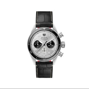 Tag Heuer Autavia Chronometer Flyback Chronograph Silver Dial Black Leather Strap Watch for Men - CBE511B.FC8279 Buy Now By Tag Heuer