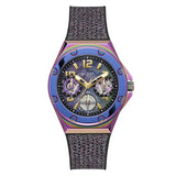 Guess Multifunction Analog Purple Dial Black Rubber Strap Watch For Women - GW0620L4 Buy Now By Guess