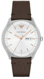 Emporio Armani Dress Quartz White Dial Brown Leather Strap Watch For Men - AR1999 Buy Now By Emporio Armani