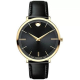 Movado Ultra Slim Black Dial Black Leather Strap Watch For Women - 0607091 Buy Now By Movado