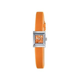 Gucci G-Frame Square Mother of Pearl Orange Dial Orange Leather Strap Watch For Women - YA128532 Buy Now By Gucci