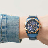 Guess Jolt Analog Blue Dial Blue Steel Strap Watch for Men - W0377G4 Buy Now By Guess