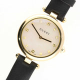 Gucci Diamantissima Quartz Mother of Pearl Dial Black Leather Strap Watch for Women - YA141404 Buy Now By Gucci