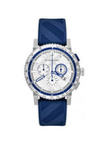 Burberry City Sport Chronograph White Dial Blue Rubber Strap Watch For Men - BU9808 Buy Now By Burberry