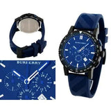 Burberry The City Sport Chronograph Black Dial Blue Rubber Strap Watch For Men - BU9807 Buy Now By Burberry