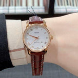 Mido Baroncelli III Automatic White Dial Brown Leather Strap Watch For Women - M7600.3.26.8 Buy Now By Mido