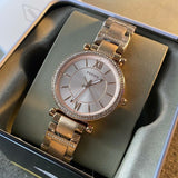 Fossil Carlie Silver Dial Two Tone Steel Strap Watch for Women - ES4342 Buy Now By Fossil