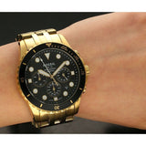 Fossil FB-01 Chronograph Black Dial Gold Steel Strap Watch for Men - FS5836 Buy Now By Fossil