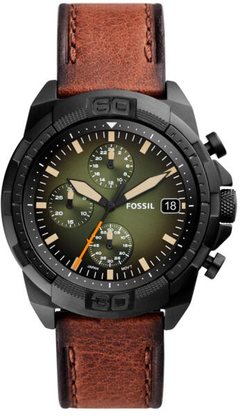 Fossil Bronson Chronograph Black Dial Brown Leather Strap Watch for Men - FS5856 Buy Now By Fossil