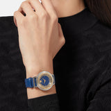 Versace Greca Blue Dial Blue Leather Strap Watch for Women - VERE00218 Buy Now By Versace