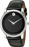 Movado Museum Black Dial Black Leather Strap Watch For Men - 606502 Buy Now By Movado