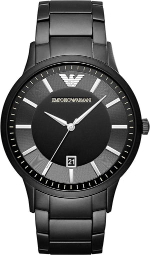 Emporio Armani Renato Quartz Black Dial Black Steel Strap Watch For Men - AR11079 Buy Now By Emporio Armani