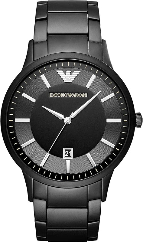 Emporio Armani Renato Quartz Black Dial Black Steel Strap Watch For Men - AR11079 Buy Now By Emporio Armani