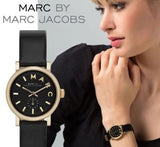 Marc Jacobs Baker Black Dial Black Leather Strap Watch for Women - MBM8633 Buy Now By Marc Jacobs
