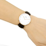Daniel Wellington Classic York White Dial Brown Leather Strap Watch For Women - DW00100038 Buy Now By Daniel Wellington