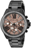 Michael Kors Wren Chronograph Gold Diamonds Dial Black Steel Strap Watch for Women - MK5879 Buy Now By Michael Kors