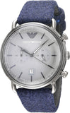 Emporio Armani Aviator Quartz Grey Dial Blue Fabric Strap Watch For Men - AR11144 Buy Now By Emporio Armani