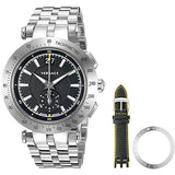 Versace V-Race Sport Black Dial Silver Steel Strap Watch for Men - VAH010016 Buy Now By Versace