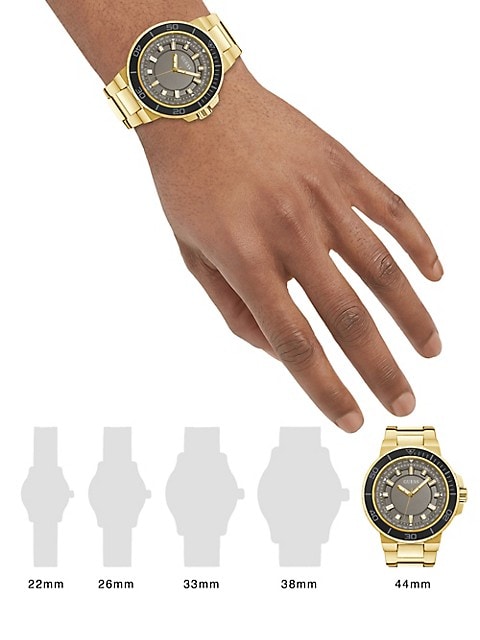 Guess Track Grey Dial Gold Steel Strap Watch for Men - GW0426G2 Buy Now By Guess