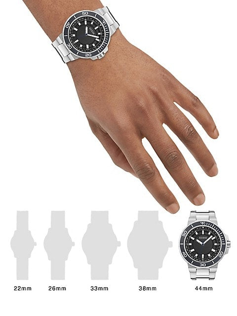 Guess Track Black Dial Silver Steel Strap Watch for Men - GW0426G1 Buy Now By Guess