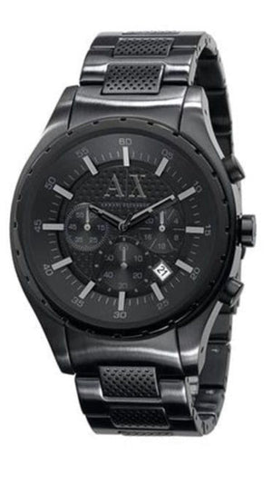 Armani Exchange Chronograph Black Dial Black Steel Strap Watch for Men - AX1058 Buy Now By Armani Exchange