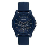 Armani Exchange Outerbanks Chronograph Blue Dial Blue Silicone Strap Watch For Men - AX7128 Buy Now By Armani Exchange