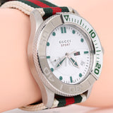 Gucci G Timeless White Dial Two Tone Nylon Strap Watch For Men - YA126231 Buy Now By Gucci