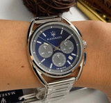 Maserati Trimarano Chronograph Blue Dial Silver Steel Strap Watch For Men - R8873632004 Buy Now By Maserati