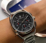 Maserati Trimarano Chronograph Black Dial Silver Stainless Steel Strap Watch For Men - R8873632003 Buy Now By Maserati