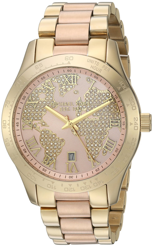 Michael Kors Layton Rose Gold Dial Gold Stainless Steel Strap Watch for Women - MK6476 Buy Now By Michael Kors