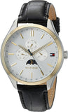 Tommy Hilfiger Oliver Analog Silver Dial Black Leather Strap Watch for Men - 1791305 Buy Now By Tommy Hilfiger