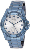 Guess Pinwheel Analog Silver Dial Blue Steel Strap Watch for Women - W0702L1 Buy Now By Guess