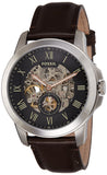 Fossil Grant Automatic Skeleton Black Dial Brown Leather Strap Watch for Men - ME3095 Buy Now By Fossil