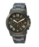 Fossil Grant Chronograph Olive Green Dial Green Steel Strap Watch for Men - FS5375 Buy Now By Fossil