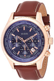 Guess Persuit Chronograph Blue Dial Brown Leather Strap Watch for Men - W0500G1 Buy Now By Guess