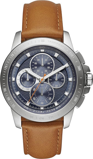 Michael Kors Ryker Chronograph Analog Blue Dial Brown Leather Strap Watch For Men - MK8518 Buy Now By Michael Kors
