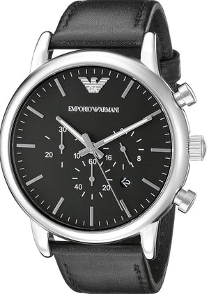 Emporio Armani Dress Analog Black Dial Black Leather Strap Watch For Men - AR8029 Buy Now By Emporio Armani