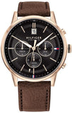 Tommy Hilfiger Multi Function Chronograph Black Dial Brown Leather Strap Watch for Men - 1791631 Buy Now By Tommy Hilfiger