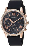 Guess Solar 40mm Black & Rose Gold Dial Black Rubber Strap Watch For Women - W1135L4 Buy Now By Guess