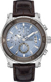 Guess Pinnacle Chronograph Quartz Blue Dial Brown Leather Strap Watch For Men - W0673G1 Buy Now By Guess