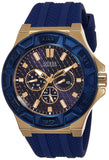 Guess Force Blue & Rose Gold Dial Blue Silicone Strap Watch For Men - W0674G2 Buy Now By Guess