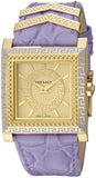 Versace Day Glam Chronograph Gold Dial Purple Leather Strap Watch for Women - VQF040015 Buy Now By Versace