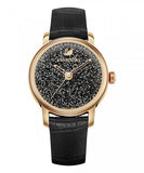 Swarovski Crystalline Hours Black Dial Black Leather Strap Watch for Women - 5295377 Buy Now By Swarovski