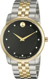 Movado Museum Classic Diamonds Black Dial Two Tone Steel Strap Watch for Men - 0607202 Buy Now By Movado