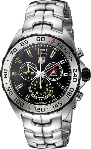 Tag Heuer Formula 1 Senna Limited Edition Chronograph Black Dial Silver Steel Strap Watch for Men - CAZ1013.BA0883 Buy Now By Tag Heuer