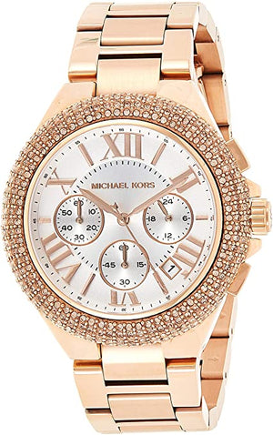 Michael Kors Camille Chronograph White Dial Rose Gold Steel Strap Watch for Women - MK5636 Buy Now By Michael Kors
