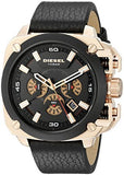 Diesel BAMF Chronograph Black Dial Black Leather Strap Watch For Men - DZ7346 Buy Now By Diesel